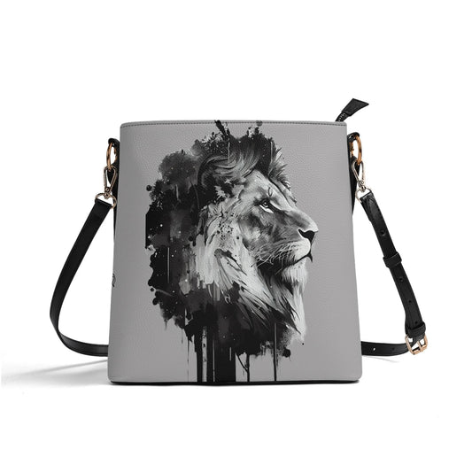 BOLD AS A LION- Womens PU Bucket Bag Shoulder Bag, FREE SHIPPING