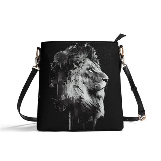 BOLD AS A LION- Womens PU Bucket Bag Shoulder Bag, FREE SHIPPING