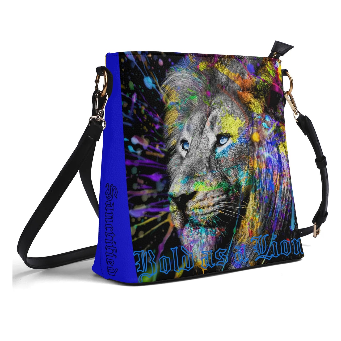 BOLD AS A LION- Womens PU Bucket Bag Shoulder Bag, FREE SHIPPING