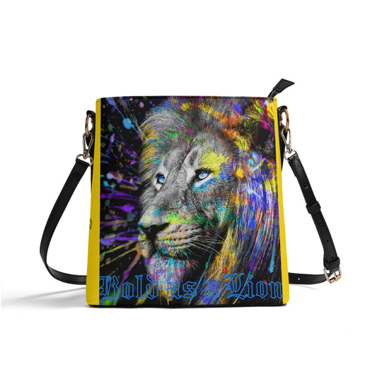 BOLD AS A LION- Womens PU Bucket Bag Shoulder Bag, FREE SHIPPING