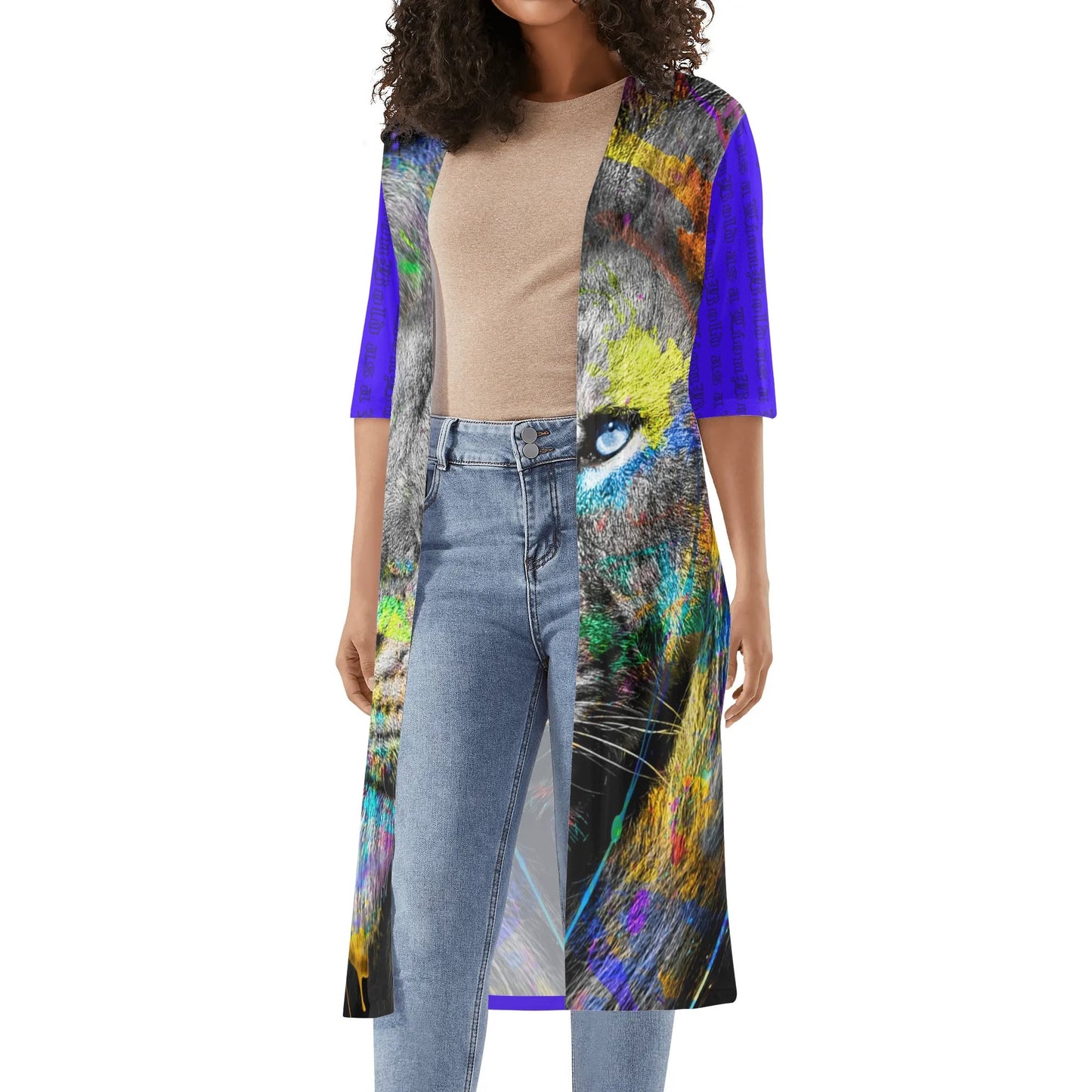 BOLD AS A LION- Womens Half Sleeve Kimono Cardigan, FREE SHIPPING