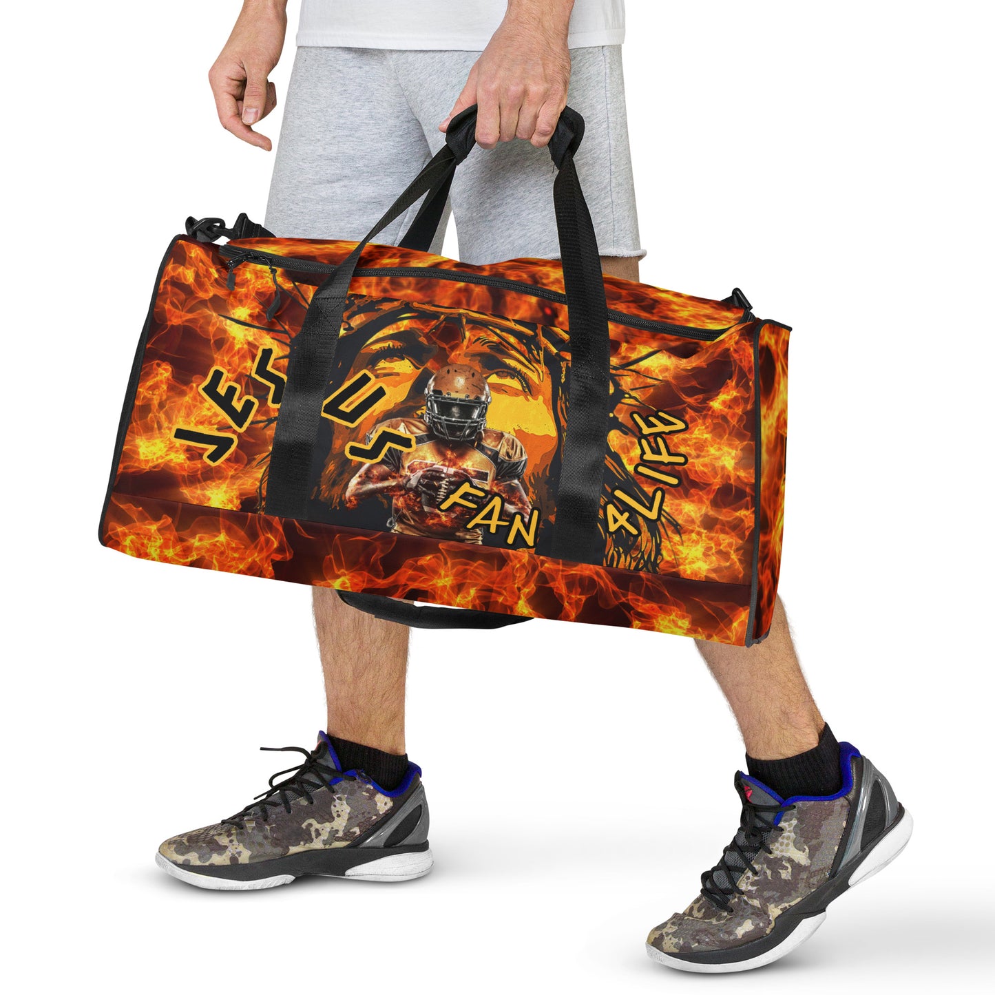 Jesus Fan 4Life- Football Duffle bag