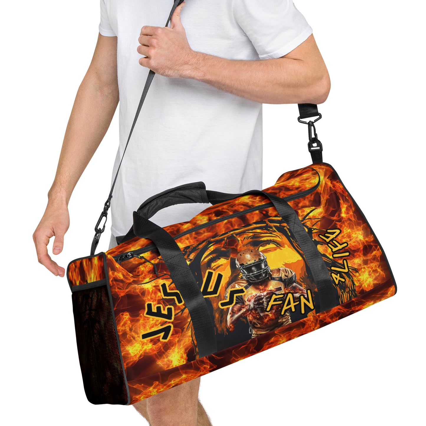 Jesus Fan 4Life- Football Duffle bag