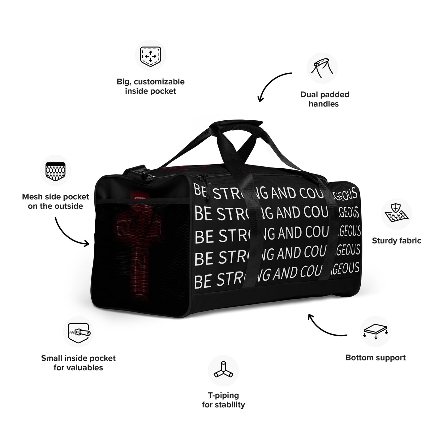 Be Strong and Courageous- Duffle bag