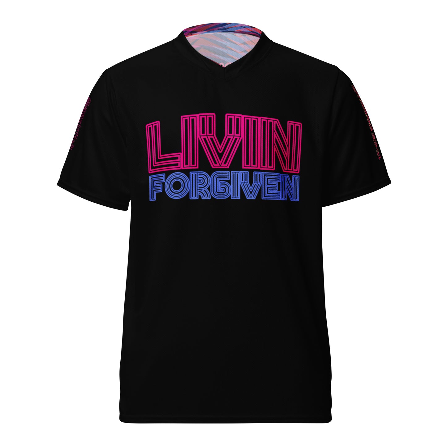 LIVIN FORGIVEN- Recycled unisex sports jersey