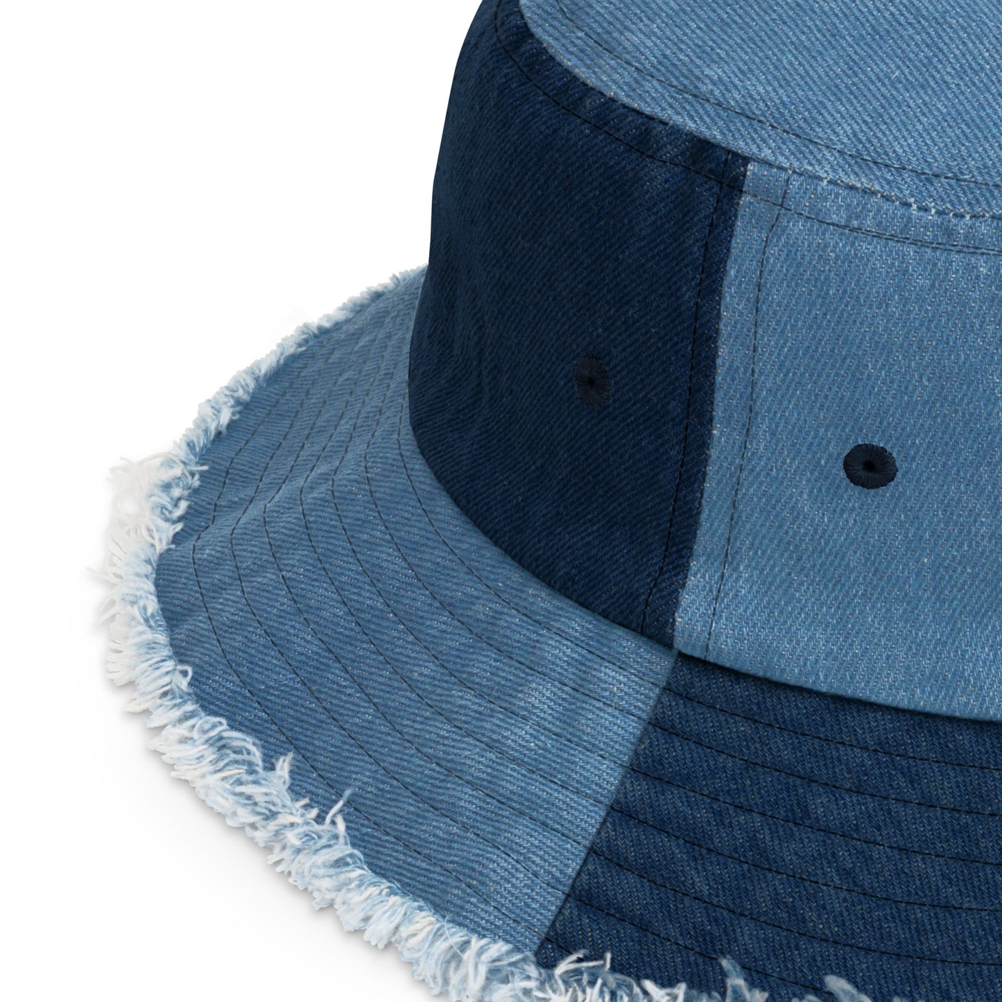 God's Kingdom- Distressed denim bucket hat