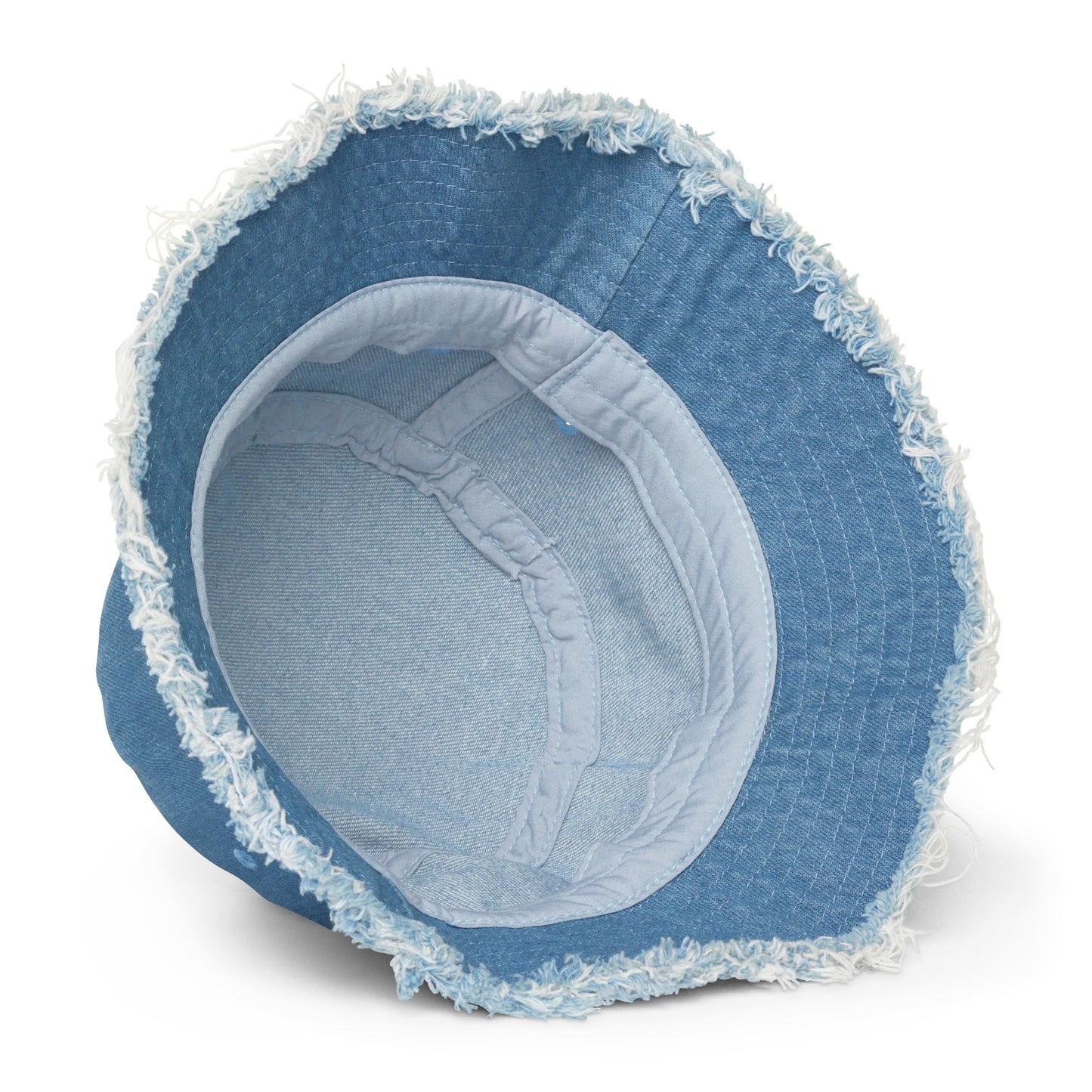 God's Kingdom- Distressed denim bucket hat