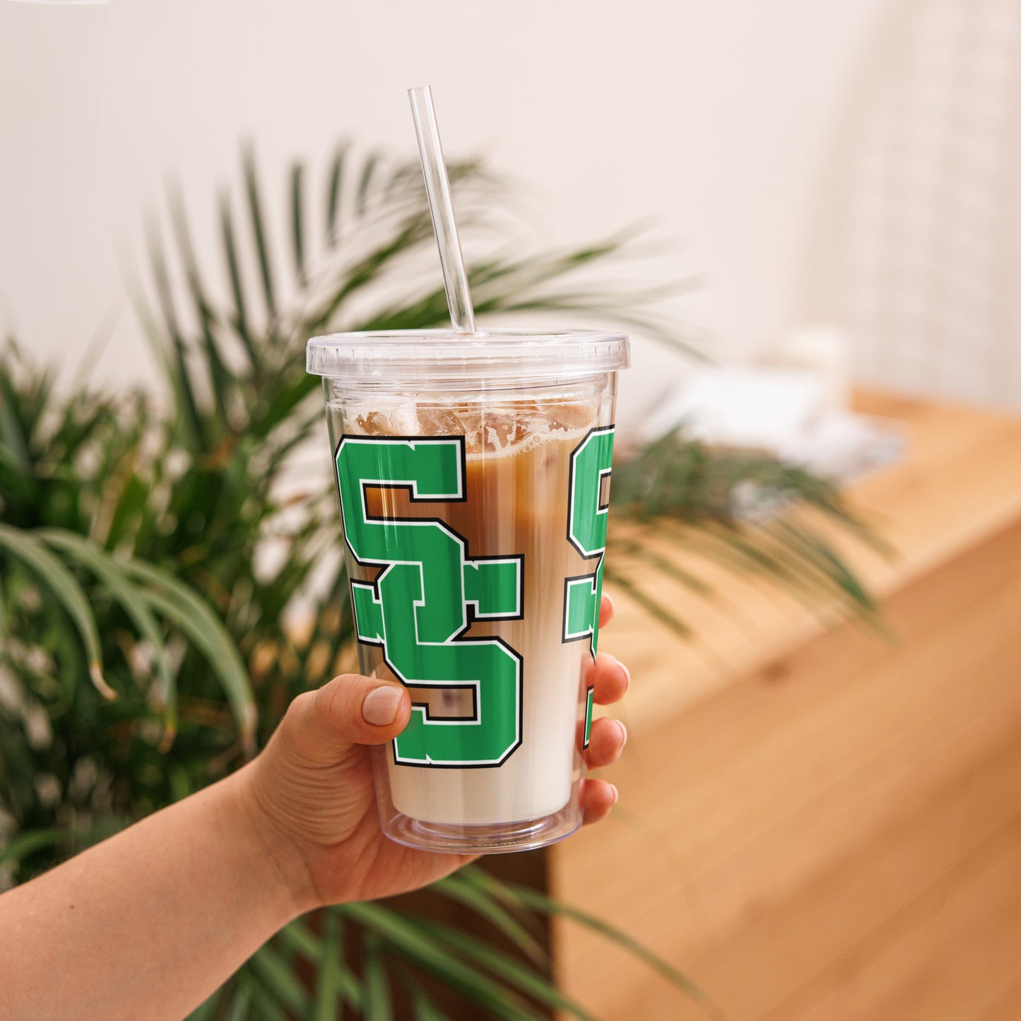 South Side H.S. Clear plastic tumbler