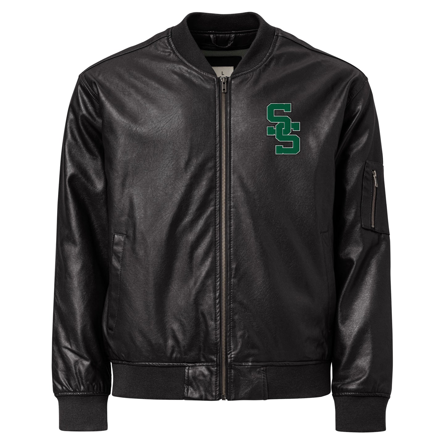 South Side H.S. Faux Leather Bomber Jacket