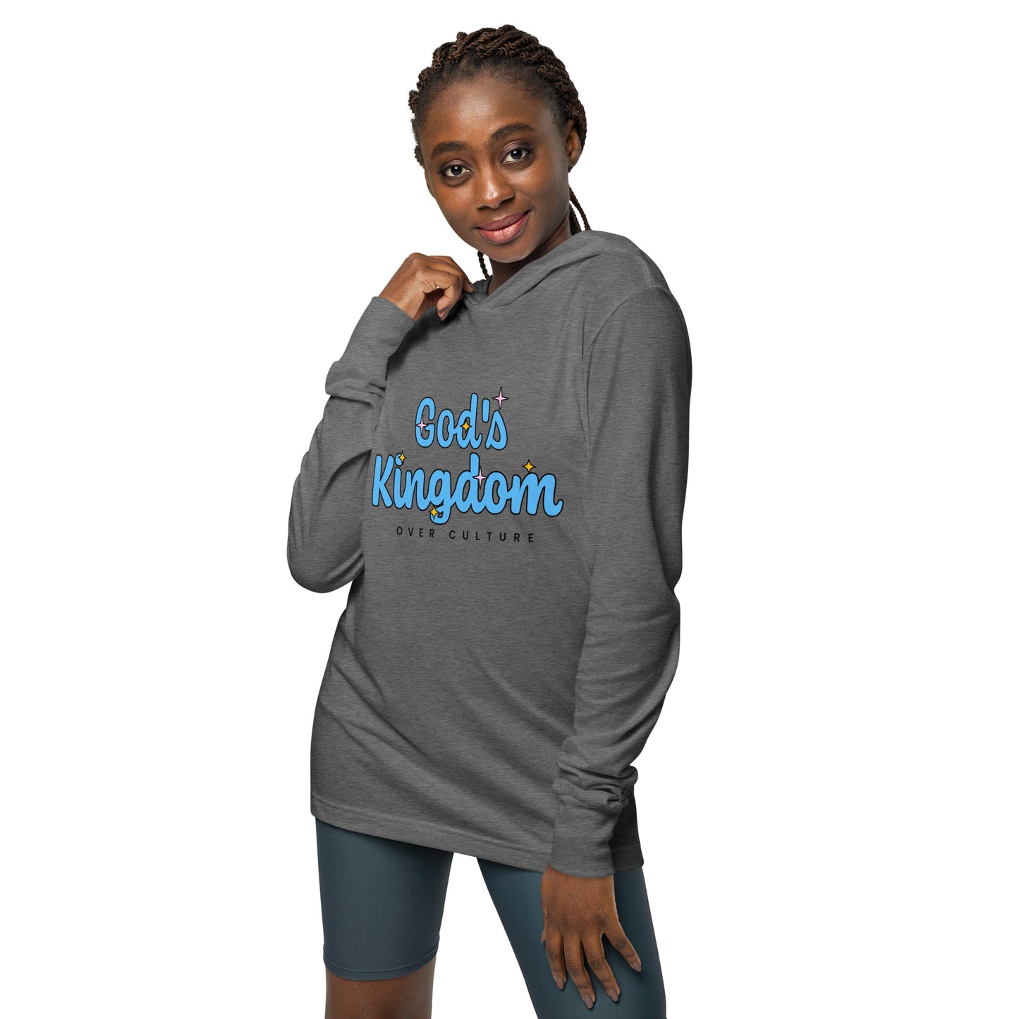 GOD'S KINGDOM OVER CULTURE- Hooded long-sleeve tee