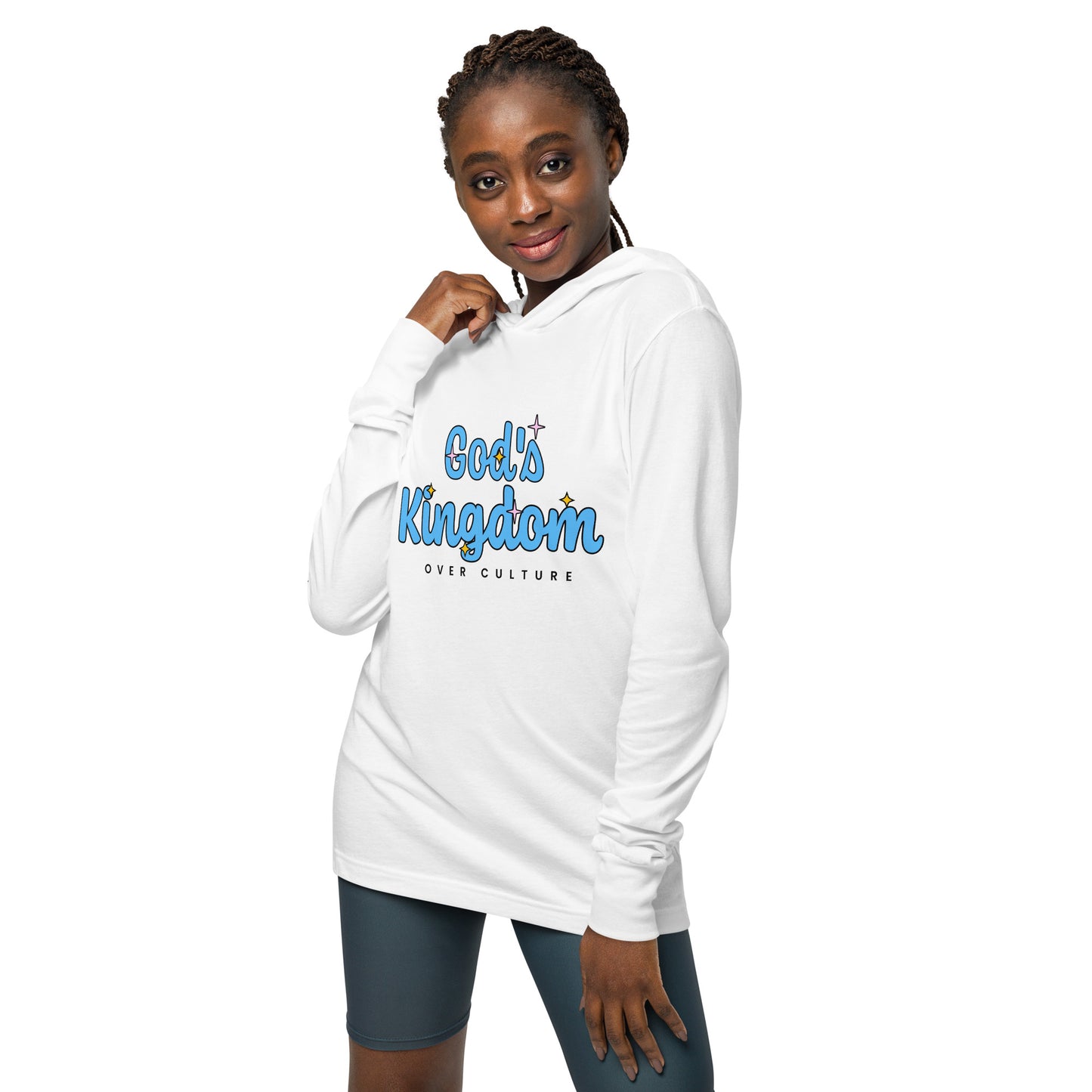 GOD'S KINGDOM OVER CULTURE- Hooded long-sleeve tee